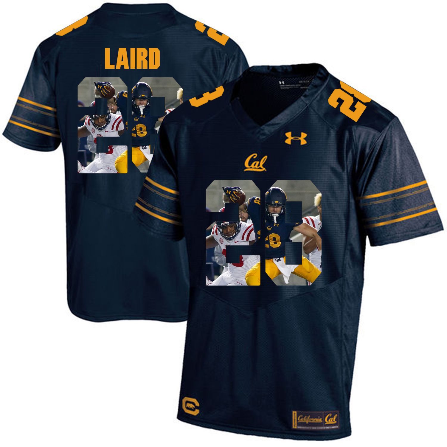 Men California Golden Bears #28 Patrick Laird Dark blue Customized NCAA Jerseys1->customized ncaa jersey->Custom Jersey
